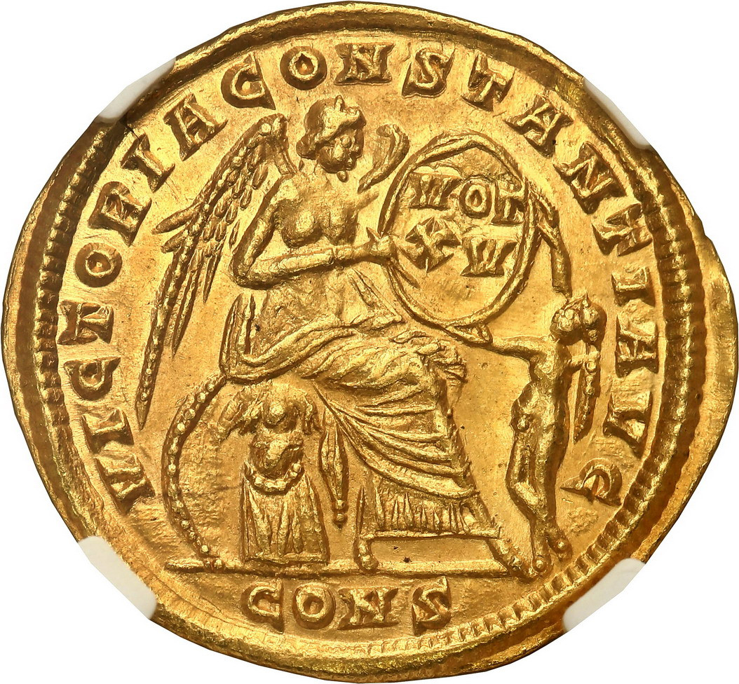Cesarstwo Rzymskie, Solid, Konstancjusz II 337 – 361 n. e., Konstantynopol. NGC MS 5/5 i 4/5